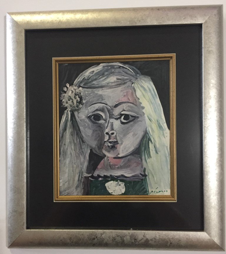 Pablo Picasso Lithograph: Private Collection 12" x 8" Pablo Picasso 1881-1973 was a Spanish painter, sculptor, printmaker, ceramicist, stage designer, poet and playwright who spent most of his adult life in France. ( Condition