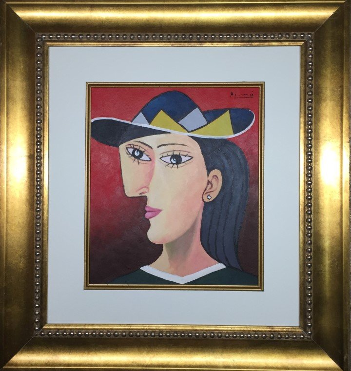 Pablo Picasso Watercolor: Private Collection 11.5" x 10" Attrib. with certificate Pablo Picasso 1881-1973 was a Spanish painter, sculptor, printmaker, ceramicist, stage designer, poet and playwright who spent most of his adult