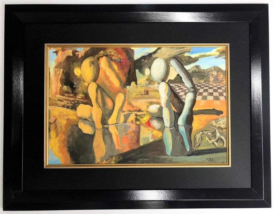 Salvador Dali Watercolor on paper: Private Collection 13" x 19" Attrib. With Certificate Salvador Dali 1904 -1989 Catalan,Spanish, was a prominent Spanish surrealist painter born in Figueres, Catalonia, Spain. (Condition Good)