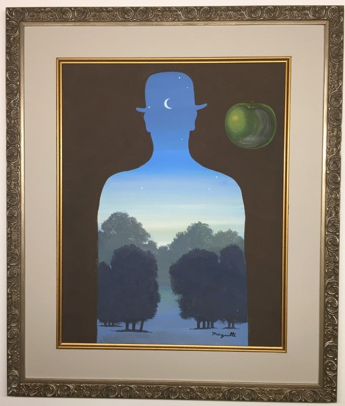 Rene Magritte Watercolor on paper: Private Collection 10" x 11.5" Attrib. with Certificate Rene Francois Ghislain Magritte was a Belgian surrealist artist. He became well known for creating a number of witty and thought-provoking image