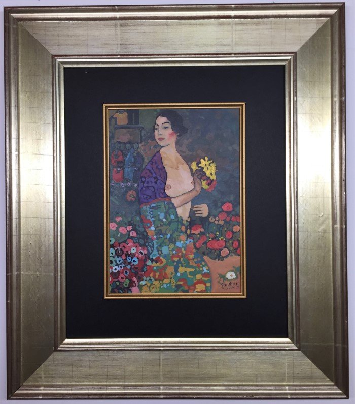 Gustav Klimt Gouache on paper: Private Collection 10.5" x 7.5" Attrib. With Attrib Certificate . Gustav Klimt was an Austrian symbolist painter and one of the most prominent members of the Vienna Secession movement. Klimt is noted