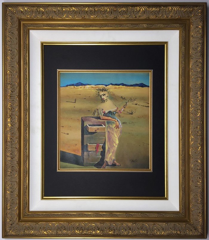 Salvador Dali Watercolor: Private Collection 12" x 11.5" Attrib. With Certificate. Salvador DalÃ­ 1904 â€“1989 Catalan,Spanish, was a prominent Spanish surrealist painter born in Figueres, Catalonia, Spain. attributed t