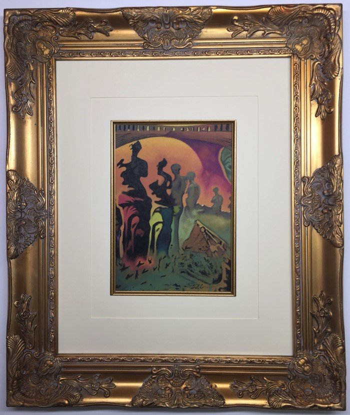 Salvador Dali Watercolor on paper: Private Collection 11.25" x 7.5" Attrib. with Certificate Salvador Dali 1904-1989 Catalan,Spanish, was a prominent Spanish surrealist painter born in Figueres, Catalonia, Spain. Attributed to Salvador