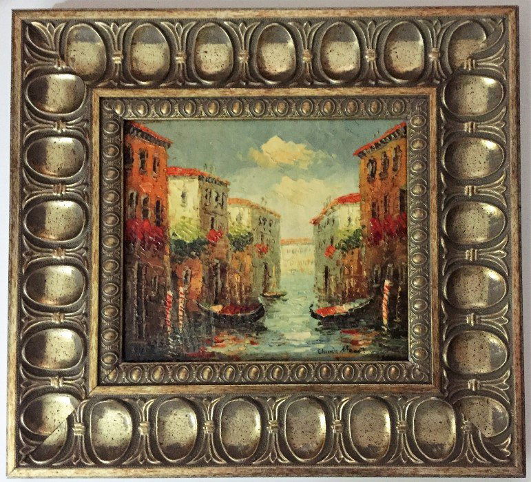 Claude Monet Oil on canvas: Private Collection 8.5" x 10" Attrib. with certificate Oscar-Claude Monet was a French painter, a founder of French Impressionist painting and the most consistent and prolific practitioner of the move