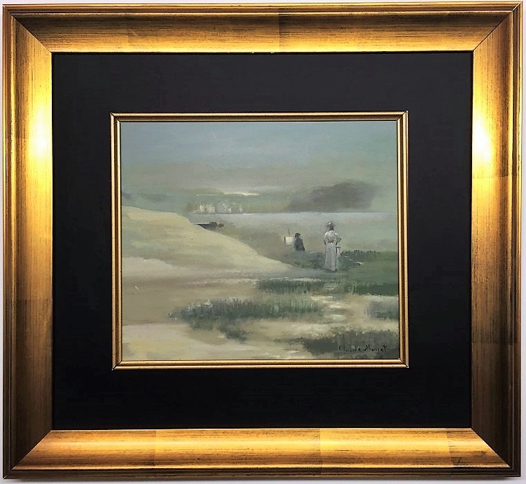 Claude Monet Watercolor on paper: Private Collection 9" x 11" Attrib. with certificate Oscar-Claude Monet was a French painter, a founder of French Impressionist painting and the most consistent and prolific practitioner of the moveme