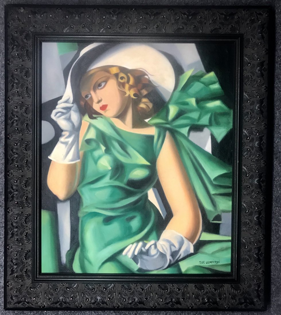 Támara Lempicka Oil on Canvas: Private Collection. 23.50’’ x 19’’ Attrib with certificate Tamara Łempicka was a Polish painter who spent her working life in France and the United States.Attribute to Tamara lempicka She