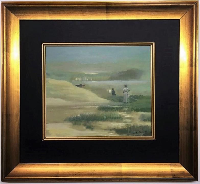 Claude Monet Watercolor on paper: Private Collection 9" x 11" Attrib. with certificate Oscar-Claude Monet was a French painter, a founder of French Impressionist painting and the most consistent and prolific practitioner of the moveme