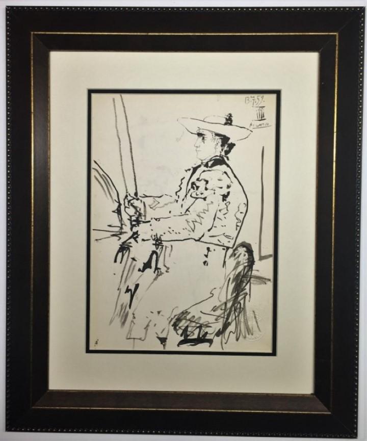 Pablo Picasso Lithograph signed: Private Collection 14" x 10" Certificate Pablo Picasso 1881-1973 was a Spanish painter, sculptor, printmaker, ceramicist, stage designer, poet and playwright who spent most of his adult life in France