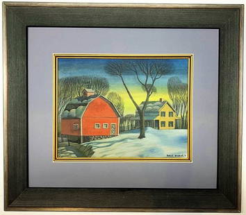 Dale Nichols Watercolor: Private Collection 9" 11" Attrib. with certificate Dale Nichols, also published under his full name, Dale William Nichols, was an American visual artist whose works included illustrations, paintings,