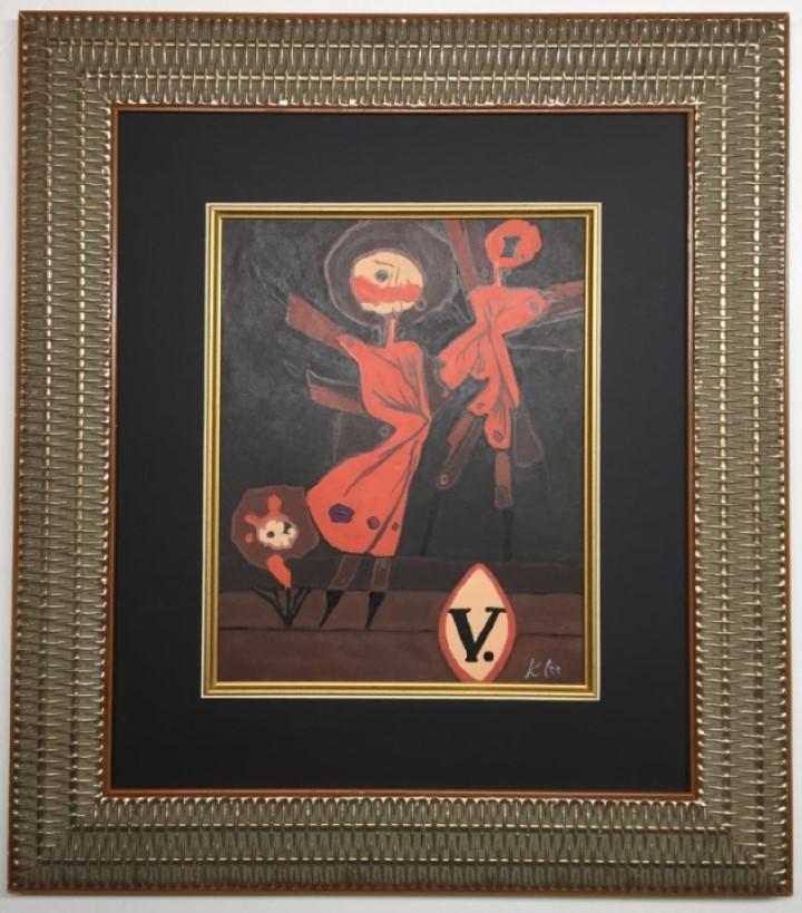 Paul Klee Mixed Media: Private Collection 11.75" x 9.50" Attrib. with certificate Paul Klee was a Swiss German artist. His highly individual style was influenced by movements in art that included Expressionism, Cubism, and 