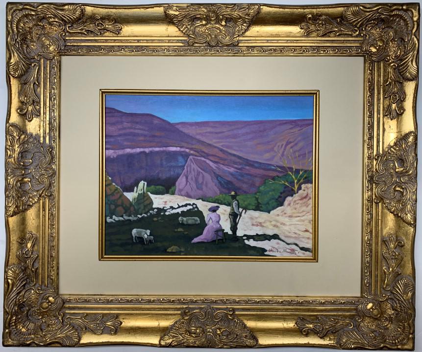 Claude Monet Watercolor: Private Collection 10.5" x 13.5" Attrib. with certificate Oscar-Claude Monet was a French painter, a founder of French Impressionist painting and the most consistent and prolific practitioner of the m