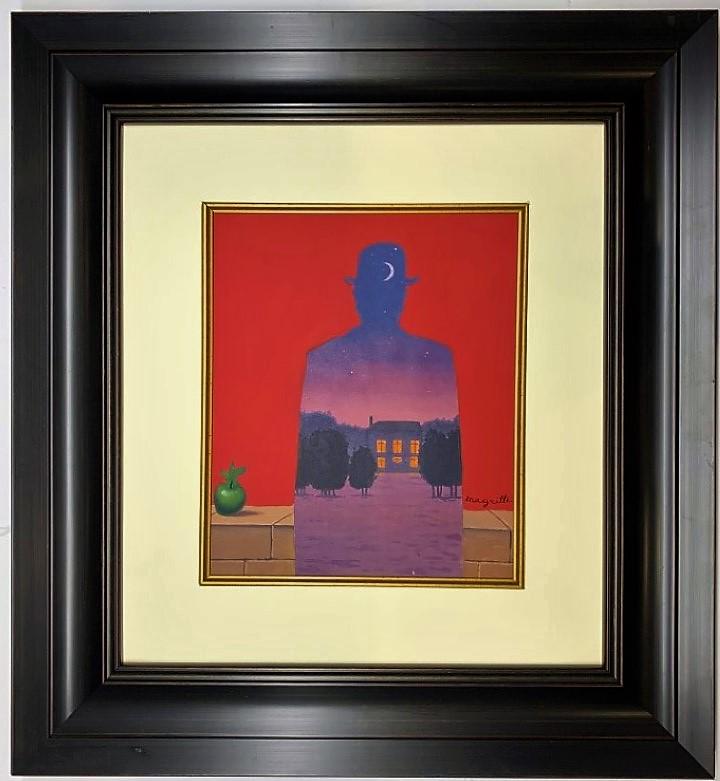 Rene Magritte Gouache on paper: Private COllection 12"x 10" Attrib. with certificate René François Ghislain Magritte was a Belgian Surrealist artist. He became well known for creating a number of witty and thought-provoking images