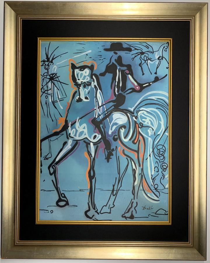 Salvador Dali Watercolor: Private Collection 19.25" x 14" Attrib. with Certificate Salvador Dali 1904 -1989 Catalan,Spanish, was a prominent Spanish surrealist painter born in Figueres, Catalonia, Spain.Dalí attended drawing 