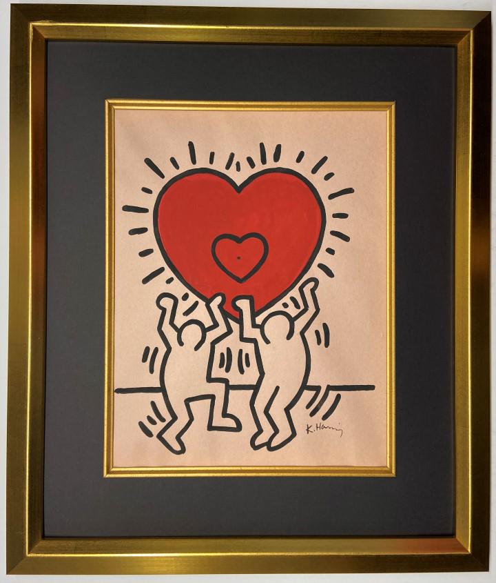 Keith Haring Mixed Media: Private Collection 13" X 10" Attrib. With Certificate. Keith Allen Haring was an American artist whose pop art and graffiti-like work grew out of the New York City street culture of the 1980s. Haring'
