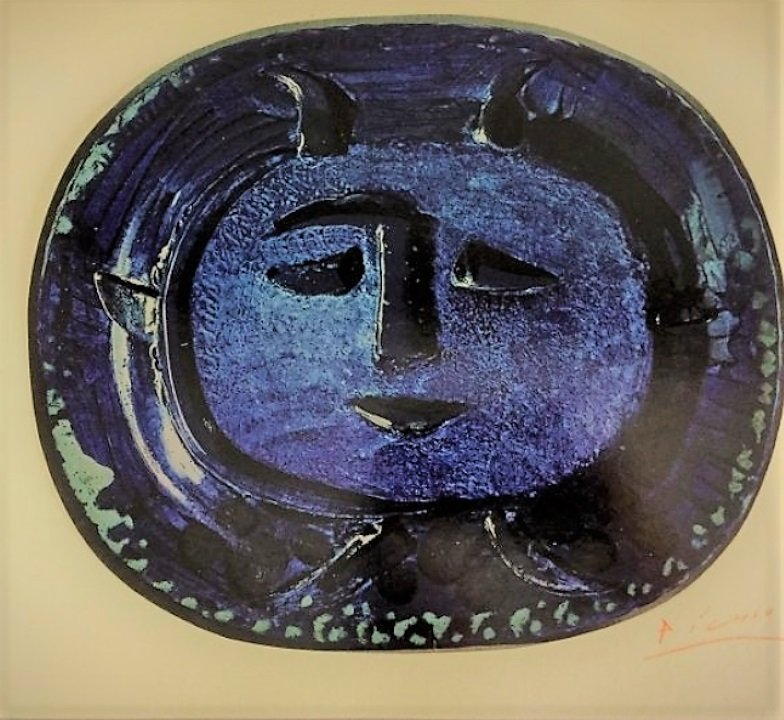 Pablo Picasso Offset Lithograph: Private Collection 6.25" x 9.25" Pablo Ruiz Picasso was a Spanish painter, sculptor, printmaker, ceramicist, stage designer, poet and playwright who spent most of his adult life in France. Regarded as