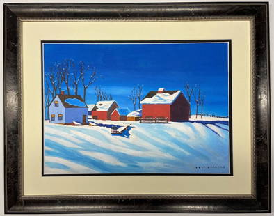 Dale Nichols Watercolor: Private Collection 11.75" X 16.25" Attrib. with certificate Dale Nichols, also published under his full name, Dale William Nichols, was an American visual artist whose works included illustrations, pa