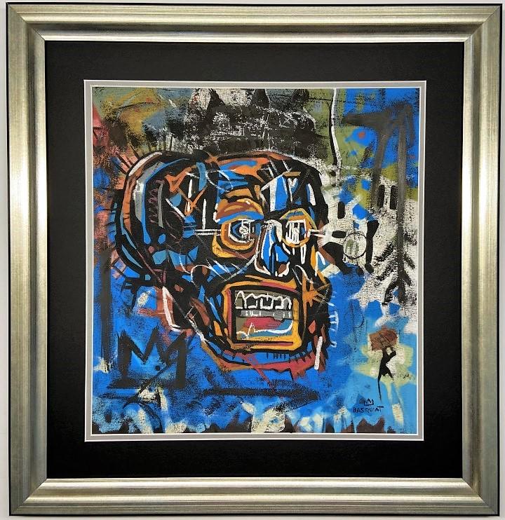 Jean Michel Basquiat Mixed Media: Private Collection 17" x 16" Attrib. with certificate. Jean-Michel Basquiat was an American artist of Haitian and Puerto Rican descent. Basquiat first achieved fame as part of SAMO, an informal graffi