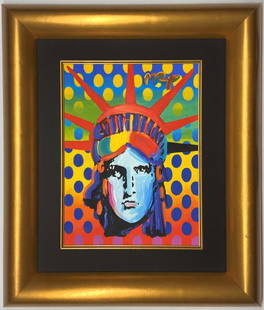 Peter Max Mixed Media: Private Collection 15.25" x 11.50" Attrib. with certificate. Peter Max (born Peter Max Finkelstein, October 19, 1937) is a German-American artist known for using bright colours in his work. Works by M