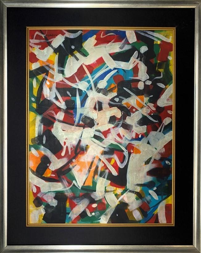 Jean Pual Riopelle Mixed Media: Private Collection 23" x 17" Attrib. with certificate Jean-Paul Riopelle, (born Oct. 7, 1923, Montreal, Que., Canada died March 12, 2002, Ile-aux-Grues, near Quebec City), Canadian painter and sculpto