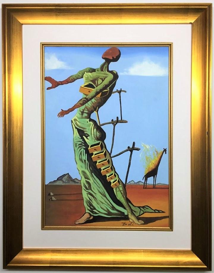 Salvador Dali watercolor on paper: Private Collection 15.25" x 11" Attrib. with certificate. Born in Figueres, Catalonia, Dalí received his formal education in fine arts at Madrid. Influenced by Impressionism and the Renaissance maste