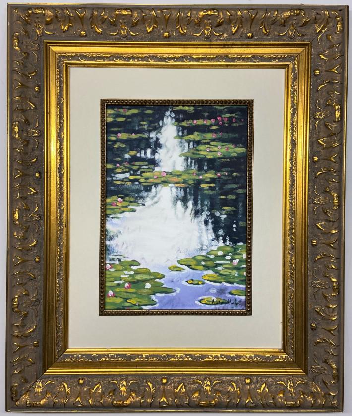 Claude Monet Watercolor on paper: Private Collection 12" x 8.5" Attrib. with certificate. Oscar-Claude Monet was a French painter, a founder of French Impressionist painting and the most consistent and prolific practitioner of the mov