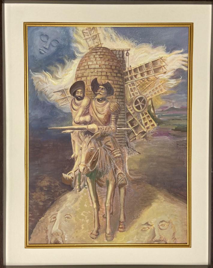 Salvador Dali Watercolor: Private Collection 16.5" x 12.5" Attrib. With Certificate. Born in Figueres, Catalonia, Dalí received his formal education in fine arts at Madrid. Influenced by Impressionism and the Renaissance mast