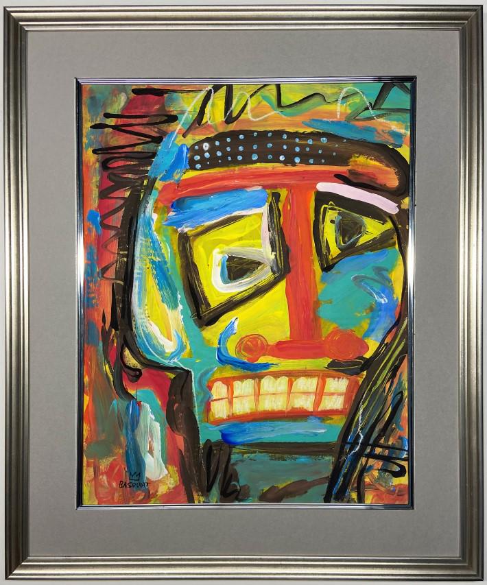 Jean Michel Basquiat Mixed Media: Private Collection 17.75" x 13.50" Attrib. with certificate. Jean-Michel Basquiat was an American artist of Haitian and Puerto Rican descent. Basquiat first achieved fame as part of SAMO, an informal