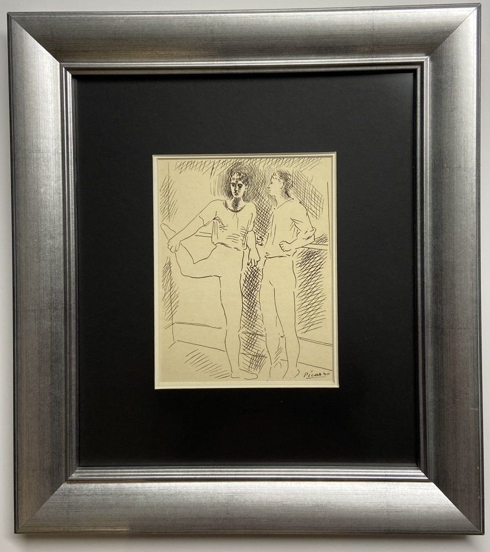 Pablo Picasso lithograph signed: Private Collection 10’’ x 9’’ Pablo Ruiz Picasso was a Spanish painter, sculptor, printmaker, ceramicist and theatre designer who spent most of his adult life in France. Regarded as one of the