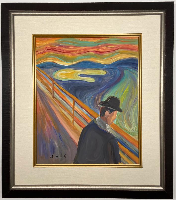 Edvard Munch Gouache on paper: Private Collection 13" x 10.75" Attrib. with certificate,Edvard Munch was a Norwegian painter. His best known work, The Scream, has become one of the iconic images of world art. His childhood was over