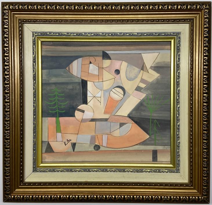 Paul Klee Mixed Media: Private Collection 11" x 11.50" Attrib. with certificate Paul Klee was a Swiss German artist. His highly individual style was influenced by movements in art that included Expressionism, Cubism, and Su