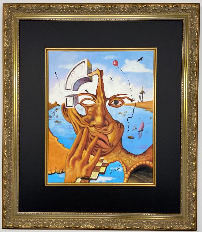 Salvador Dali Watercolor: Private Collection 13.75" x 11.25" Attrib. with certificate. Born in Figueres, Catalonia, Dali received his formal education in fine arts at Madrid. Influenced by Impressionism and the Renaissance mas