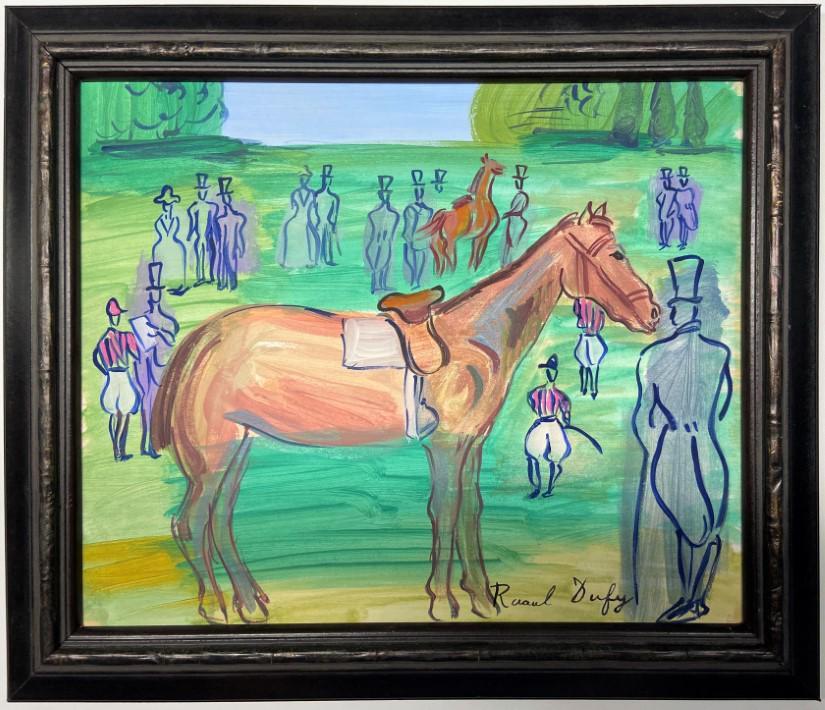 Raoul Dufy Mixed Media on paper: Private Collection 10"x 12" " Attrib. with certificate. Raoul Dufy was a French Fauvist painter, brother of Jean Dufy. He developed a colorful, decorative style that became fashionable for designs of 