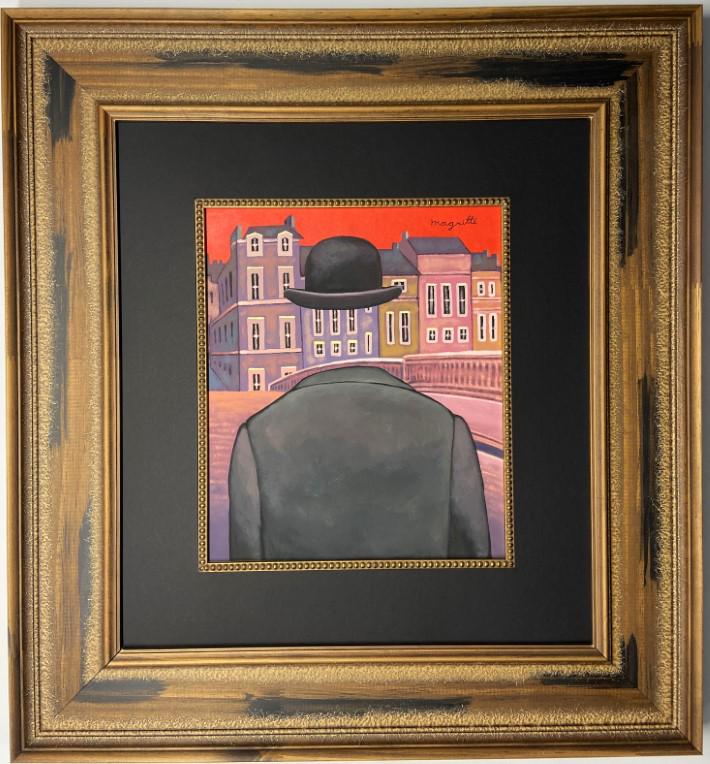 Rene Magritte Gouache on paper: Private Collection 12.50" x 10.50" Attributed to this is not a print is a unique piece and comes accompanied with attributed certificate ,Rene Francois Ghislain Magritte was a Belgian Surrealist artis