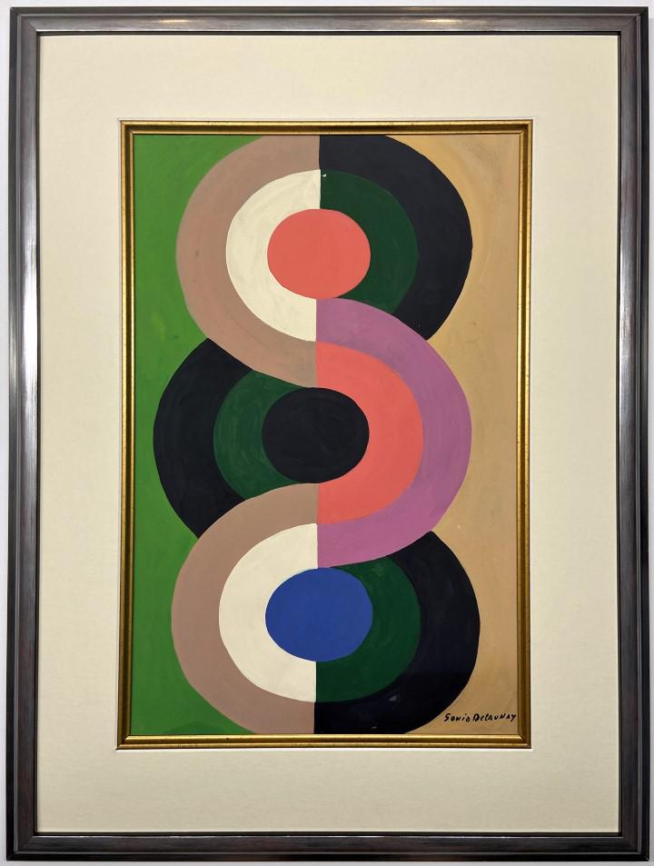 Sonia Delaunay Mixed Media: Private collection 16.25" x 11" Attributed this is not a print this is a unique piece and comes accompanied with an attributed certificate, Sonia Delaunay was born on 1 November 1885 in Odessa, then p