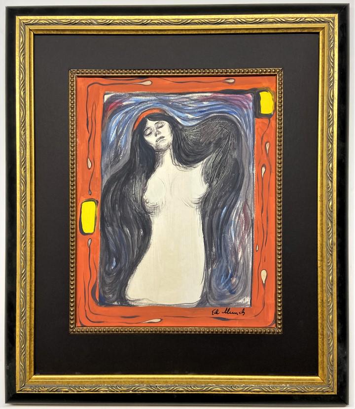 Edvard Munch Mixed Media: Private Collection 13" x 10" Attrib. with certificate,Edvard Munch was a Norwegian painter. His best known work, The Scream, has become one of the iconic images of world art. His childhood was oversha