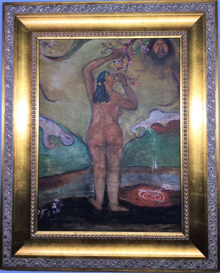 Paul Gauguin Oil on Masonite: Private Collection 21" x 16" Attributed to Paul Gauguin this is not a print this is a unique piece and comes accompanied with an attributed certificate. Eugene Henri Paul Gauguin was a French post-Imp