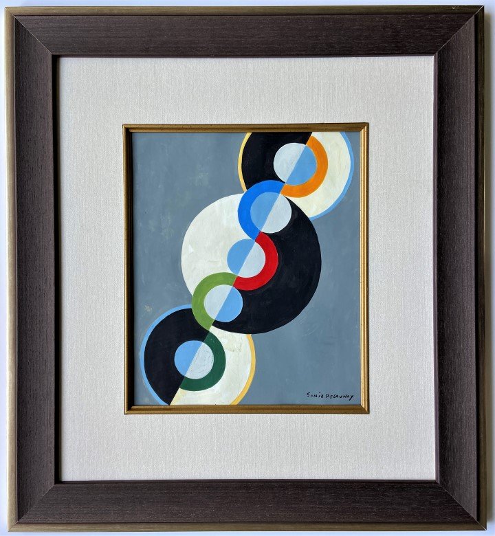 Sonia Delaunay Mixed Media: Private collection 10.25" x 11.50" Attributed this is not a print this is a unique piece and comes accompanied with an attributed certificate, Sonia Delaunay was born on 1 November 1885 in Odessa, the