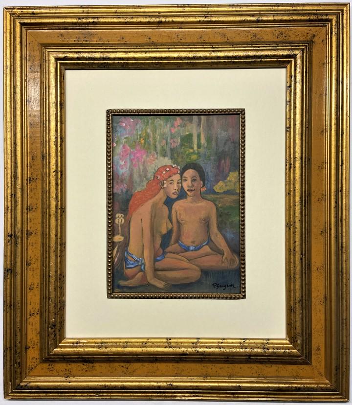 Paul Gauguin Watercolor on paper: Private Collection 10.5" x 7.25" Attribute to Paul Gauguin with an attribute certificate Gauguin was born in Paris, France to Clovis Gauguin and Alina Maria Chazal on June 7, 1848. His birth coincided