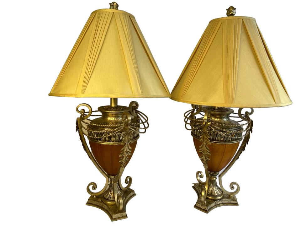 Pair of Lamp Crystal and Metal: Private Collection Pair of Lamp Crystal and Metal