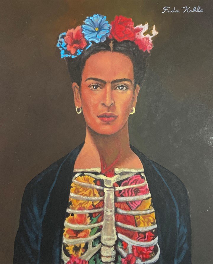 Frida Kahlo Watercolor: Frida Kahlo appears in the lower right. Attribute to Frida Kahlo Technique: Watercolor Measures: Medium: PaPer Image size 12 x10 Inches. Provenance: Private Collection. Lived between(July 1907 - July 