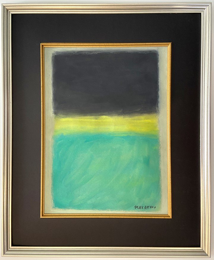 Mark Rothko Mixed Media: Mark Rothko appears in the lower right. Attribute to Mark Rothko Technique: Mixed Media Measures: 19 x 16 Medium: Paper Image size Inches. Provenance: Private Collection. Lived between(September 1903