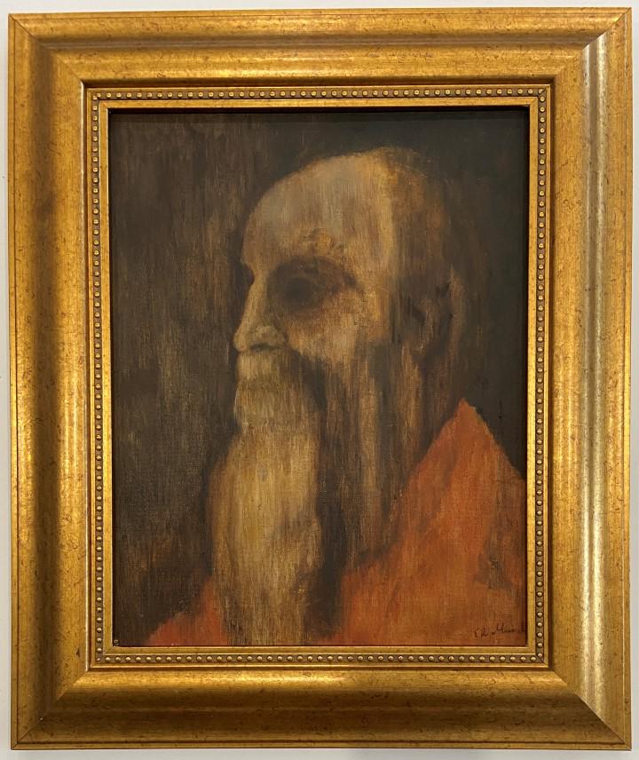 Edvard Munch Oil on Canvas: Edvard Munch appears in Lower right. Attribute to Edvard Munch, this is not a print, is a unique piece.Technique: Oil Measures: Medium: canvas Image size 12 x 10.25 Inches. Provenance: Private Collect