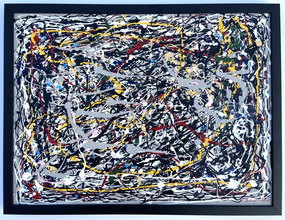 Jackson Pollock Painting Dripping Oil on canvas (1 of 11)
