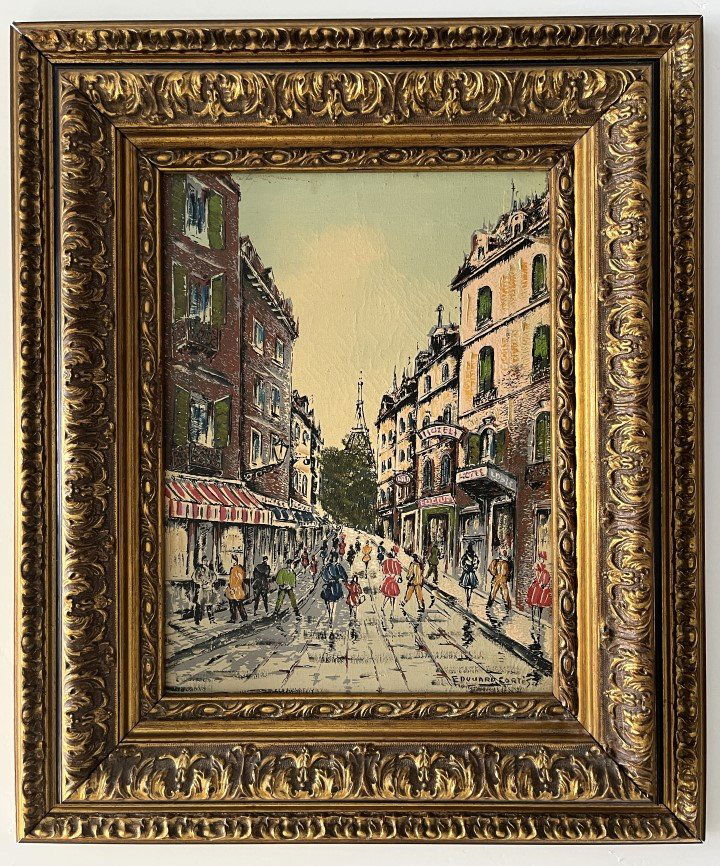 Edouard Cortes Oil on Canva: Edouard Cortes appears in lower right Attributed Edouard Cortes, this is not a print, is a unique piece. Technique; Oil . Measures: 16 x 12 inches Image size. Medium: Canva. Provenance: Private Collec