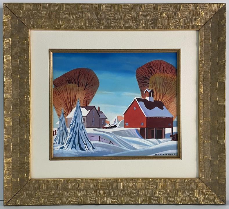 Dale Nichols Watercolor: Dale Nichols appears in Lower right. Attribute to Dale Nichols Technique: Watercolor Measures: Medium: Paper Image size Inches. Provenance: Private Collection. Dale Nichols, also published under his f