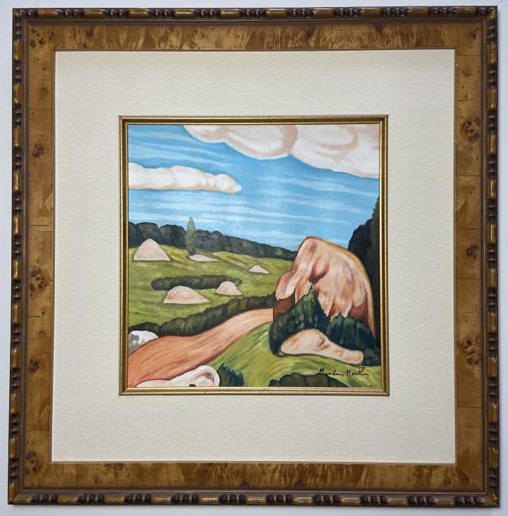 Marsden Hartley Watercolor on Paper: Marsden Hartley appears in Lower right. Attribute to Marsden Hartley Technique: Watercolor Measures: 11.50 x 11 inches Image size Medium: Paper. Provenance: Private Collection. Marsden Hartley (Januar