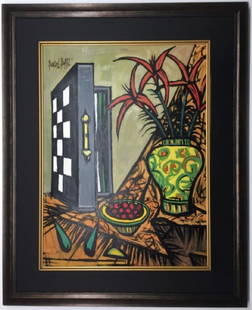Bernard Buffet Mixed Media: Bernard Buffet appears in upper left. Attribute to Bernard Buffet Technique Mixed Media Measures: 19.50 x 14.50 inches Image size Medium: Paper. Provenance: Private Collection. Lived between (July 192