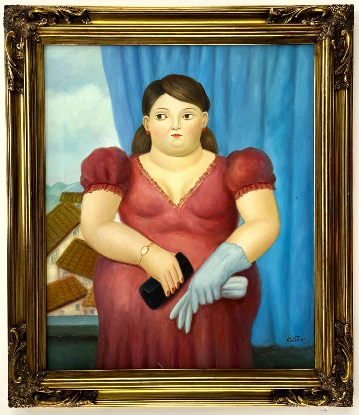 Fernando Botero Oil on canva: Fernando Botero appears in lower right corner. Attribute to Fernando Botero Technique: Oil Measures: 24 x 20 inches Image size Medium: canva . Provenance: Private Collection. Lived between (Apr 1932 a