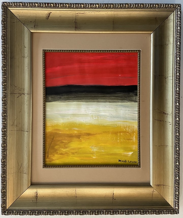 Mark Rothko Mixed Media: Mark Rothko appears in lower right. Attribute to Mark Rothko Technique: Mixed Media Measures: inches Image size Medium: Paper. Provenance: Private Collection. Lived between (Sep 1903 - Feb 1970) Mark