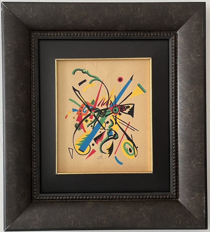 Wassily kandinsky Watercolor: Wassily Kandinsky appears in lower center. Attribute to Wassily Kandinsky Private Collection Technique: watercolor Measures: 11.75 x 9.50 inches Image size Medium: Paper. Provenance: Private Collectio